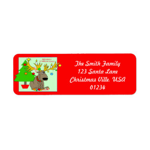 Mischievous Reindeer Address Labels