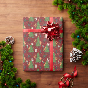 Mischievous Tree-Climbing Cats Funny Christmas Wrapping Paper