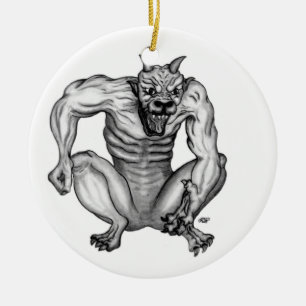 Mischwesen Troll Dämon Teufel Golem Gargoyle Ceramic Tree Decoration