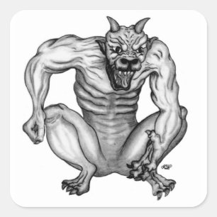 Mischwesen - Troll Teufel und Golem Square Sticker