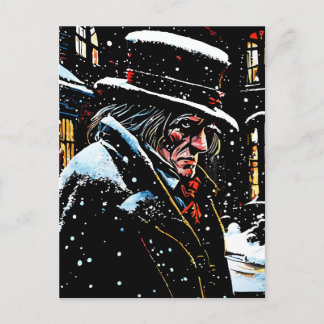Miser Mister Ebenezer Scrooge Victorian Christmas  Postcard