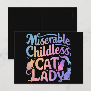 Miserable Childless Cat Lady Postcard