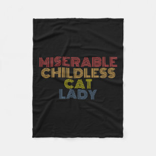 Miserable Childless Cat Lady Retro Vintage  Fleece Blanket