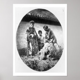 Misery in China, c.1875 (b/w photo) Poster