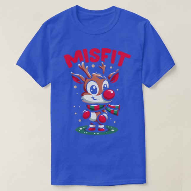 Misfit Reindeer Rudolph the RedNosed T-Shirt (Design Front)