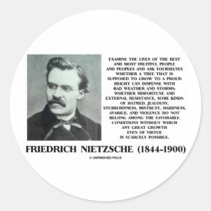 Misfortune Favourable Conditions Growth Nietzsche Classic Round Sticker