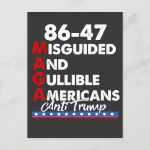 Misguided And Gullible Americans 86-47 Holiday Postcard