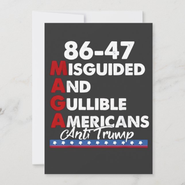 Misguided And Gullible Americans 86-47 Save The Date (Front)