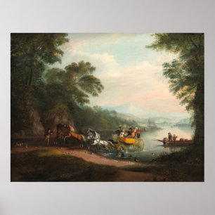 Mishap at the Ford - Alvan Fisher Fine Art Poster