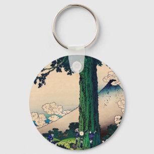 Mishima Pass in Kai Province by Katsushika Hokusai Key Ring