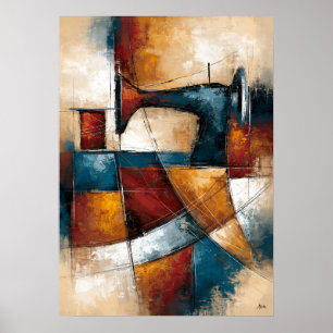 Mishin Sewing Machine Abstract Art for Sewing Room Poster