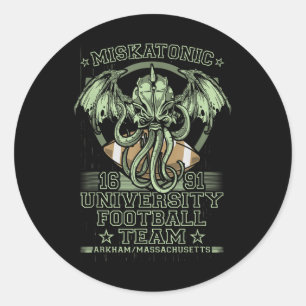 Miskatonic University 1690 Football Team Cthulhu M Classic Round Sticker