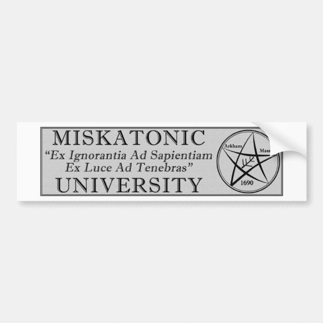 Miskatonic University Bumper Sticker (Front)