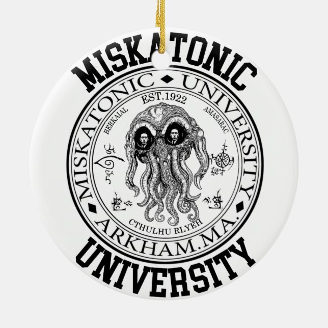 Miskatonic University CTHULHU HP LOVECRAFT Ceramic Ornament (Back)