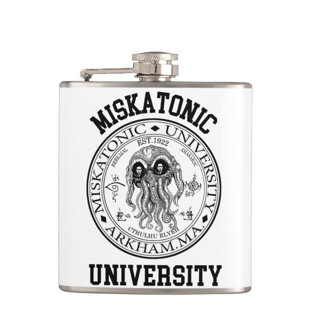 Miskatonic University CTHULHU HP LOVECRAFT Hip Flask (Front)