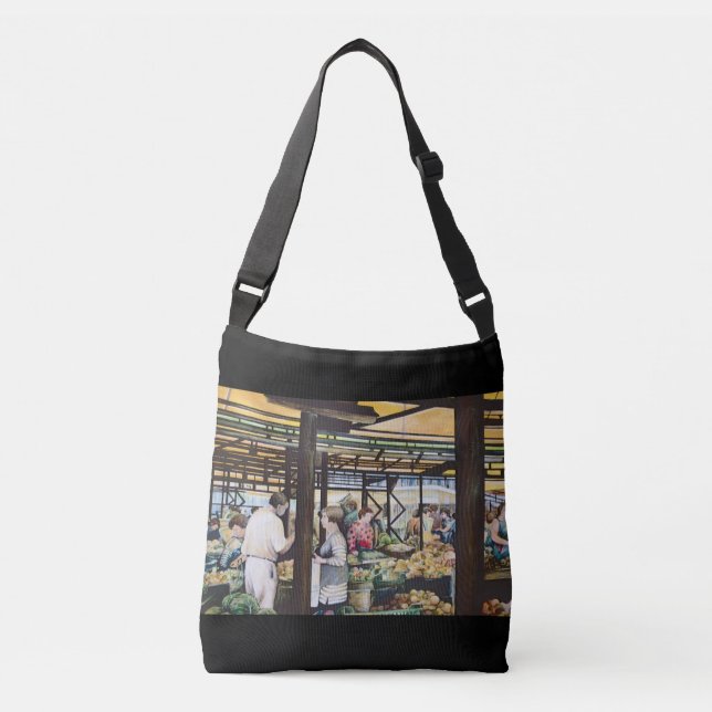 Miskolc's Farmers' Market, Hungary Crossbody Bag (Front)