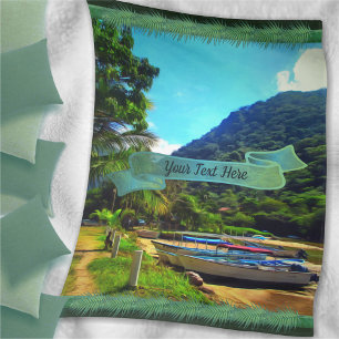 Mismaloya Boats on The River 0350  Fleece Blanket