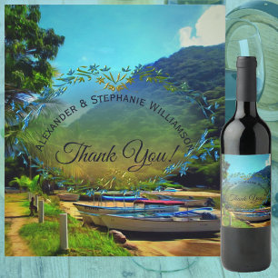 Mismaloya Boats on The River 0350  Wine Label