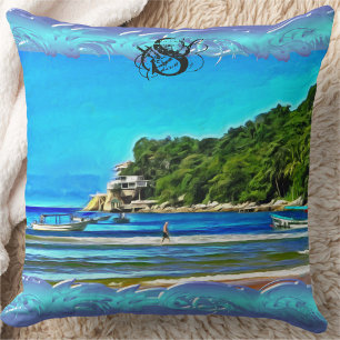 Mismaloya Fishing Boats 0346 Cushion