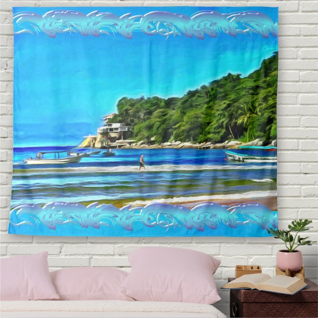 Mismaloya Fishing Boats 0346 Tapestry (Creator Uploaded)