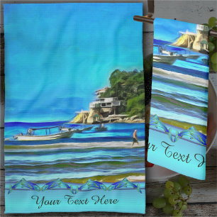 Mismaloya Fishing Boats 0346 Tea Towel