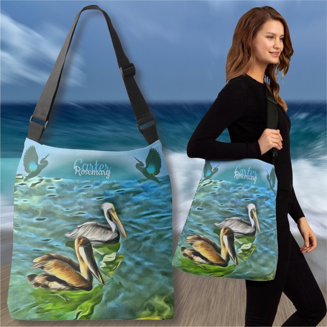 Mismaloya Pelicans 0329 Cross Body Bag (Creator Uploaded)