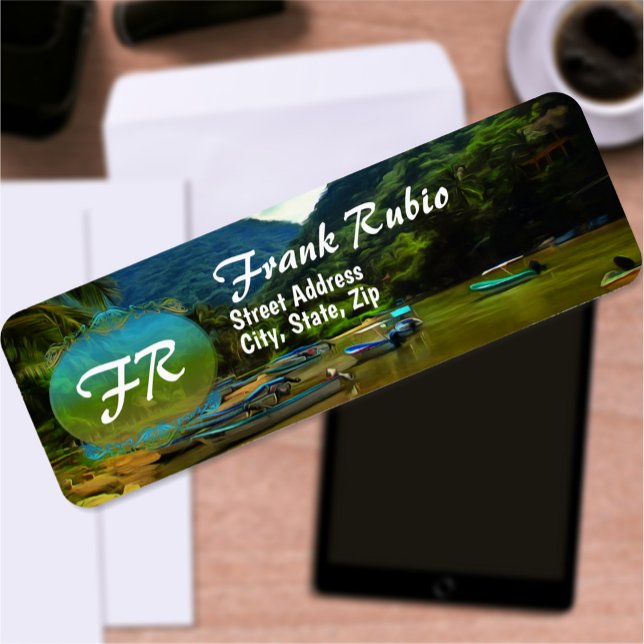 Mismaloya River Fishing Boats 0344 Address Return Address Label (Creator Uploaded)