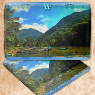 Mismaloya River Fishing Boats 0344 Bath Mat