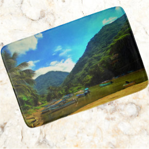 Mismaloya River Fishing Boats 0344 Bath Mat