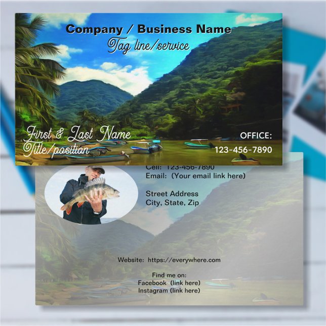 Mismaloya River Fishing Boats 0344 Business Card (Creator Uploaded)