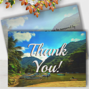 Mismaloya River Fishing Boats Thank You 0344 Card
