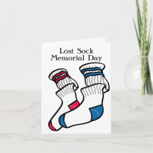 Mismatched Lost Sock Memorial Day  Card