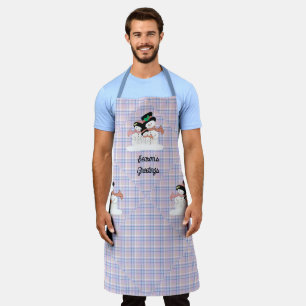 Mismatched Purple and Blue Plaid Apron