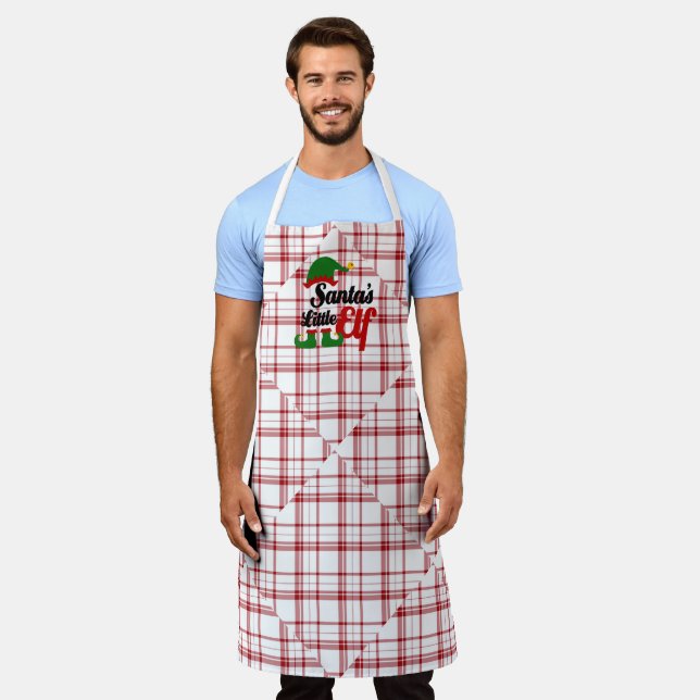 Mismatched Red and White Plaid  Apron (Worn)