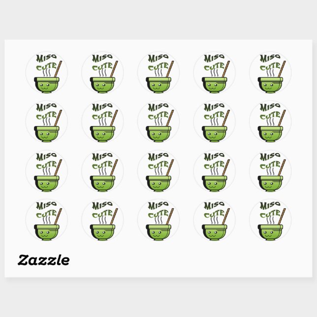 Miso Cute Classic Round Sticker (Sheet)
