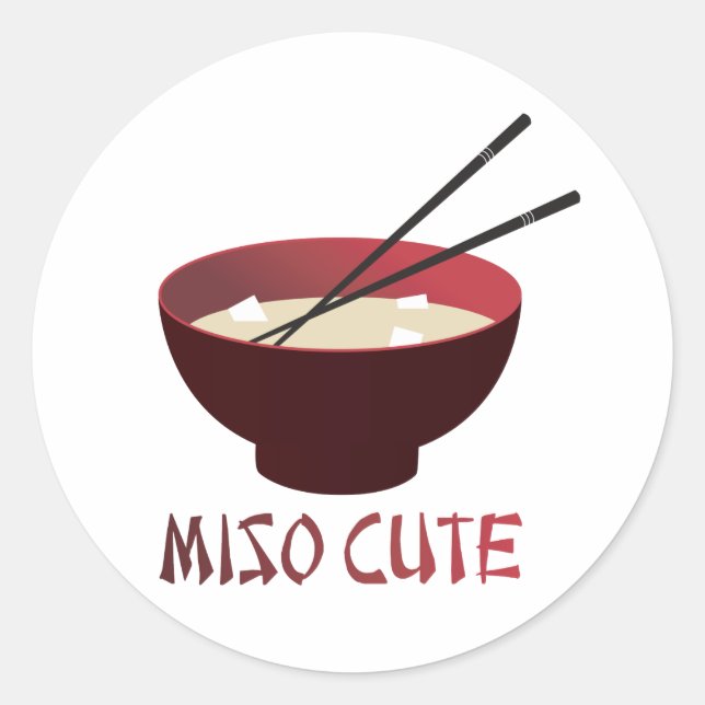 Miso Cute Classic Round Sticker (Front)