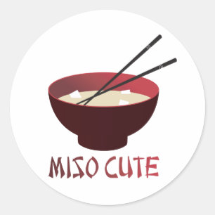 Miso Cute Classic Round Sticker