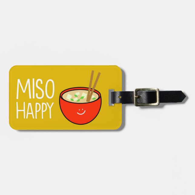 Miso Happy Luggage Tag (Front Horizontal)
