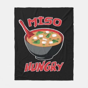 Miso Hungry Funny Food Kawaii Fleece Blanket