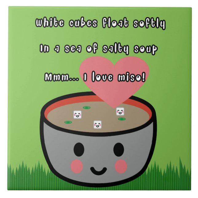 Miso Soup Haiku Ceramic Tile (Front)