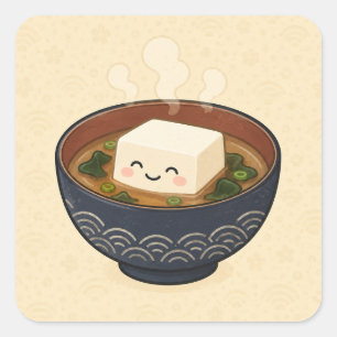 Miso Soup Tofu Square Sticker