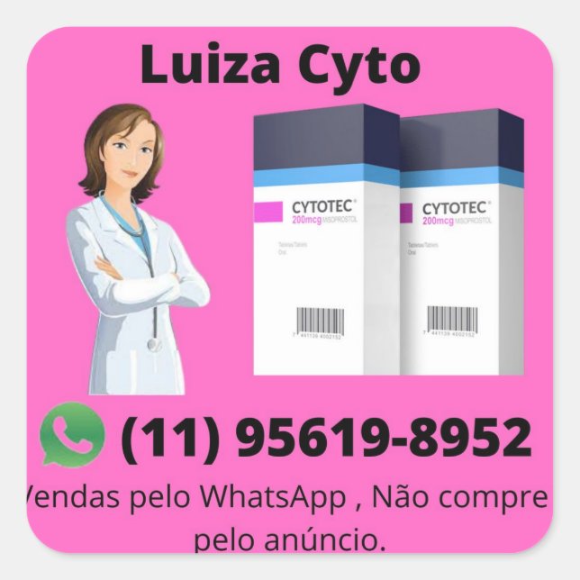 MISOPROSTOL SALE OF CYTOTEC 11 95619-8952 SQUARE STICKER (Front)