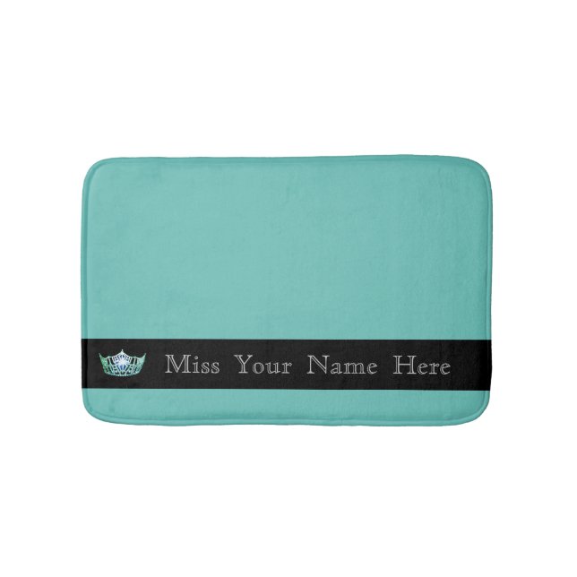 Miss America Aqua Crown Bath Mat (Front)