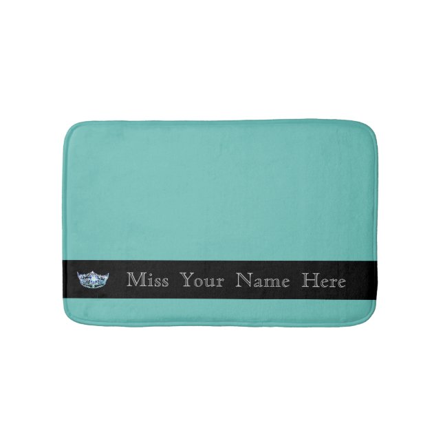 Miss America Aqua Crown Bath Mat (Front)