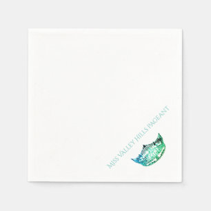 Miss America Aqua Green Crown Paper Napkins