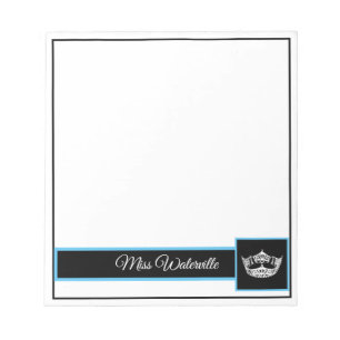 Miss America Autograph Pad-Turqouise & Black Notepad