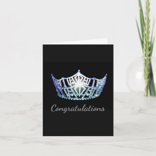 Miss America Bby Blue Crown Greeting Card-Congrats Card