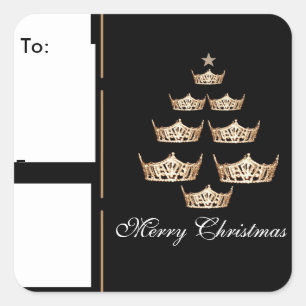 Miss America Crown Christmas Tree Gift Tags