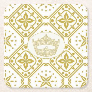 Miss America Crown Coronation Square Paper Coaster