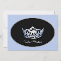 Miss America Crown Flat Note Cards-Blue